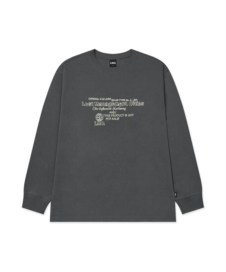 DOODLE LOGO LONG SLV TEE charcoal