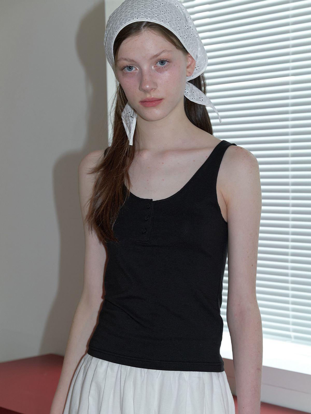 카인더베이비(KINDABABY) essential neck button sleeveless - 3 color