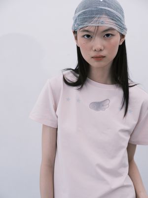 글리치 윙 티셔츠 Glitch Wing T-shirt (Baby Pink)