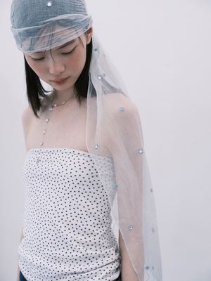 리버서블 글리터 튜브탑 Reversible Glitter Tube Top (White)
