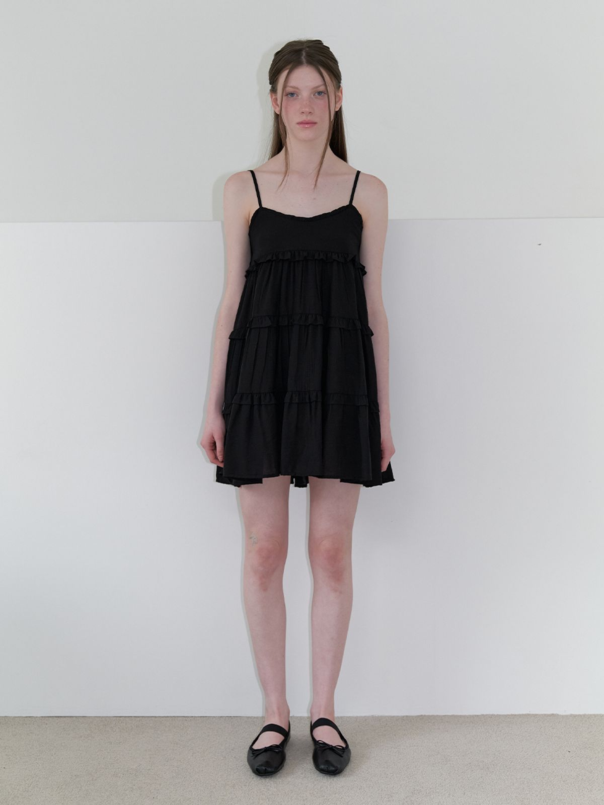 카인더베이비(KINDABABY) frill mini cancan dress - black