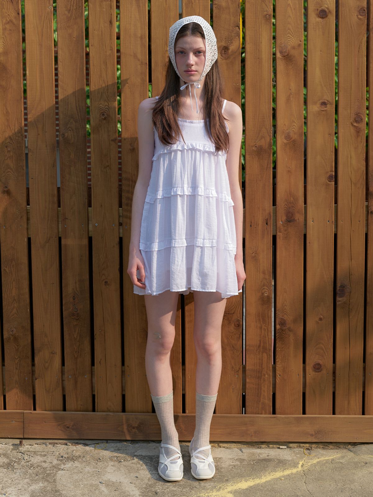 카인더베이비(KINDABABY) frill mini cancan dress -white