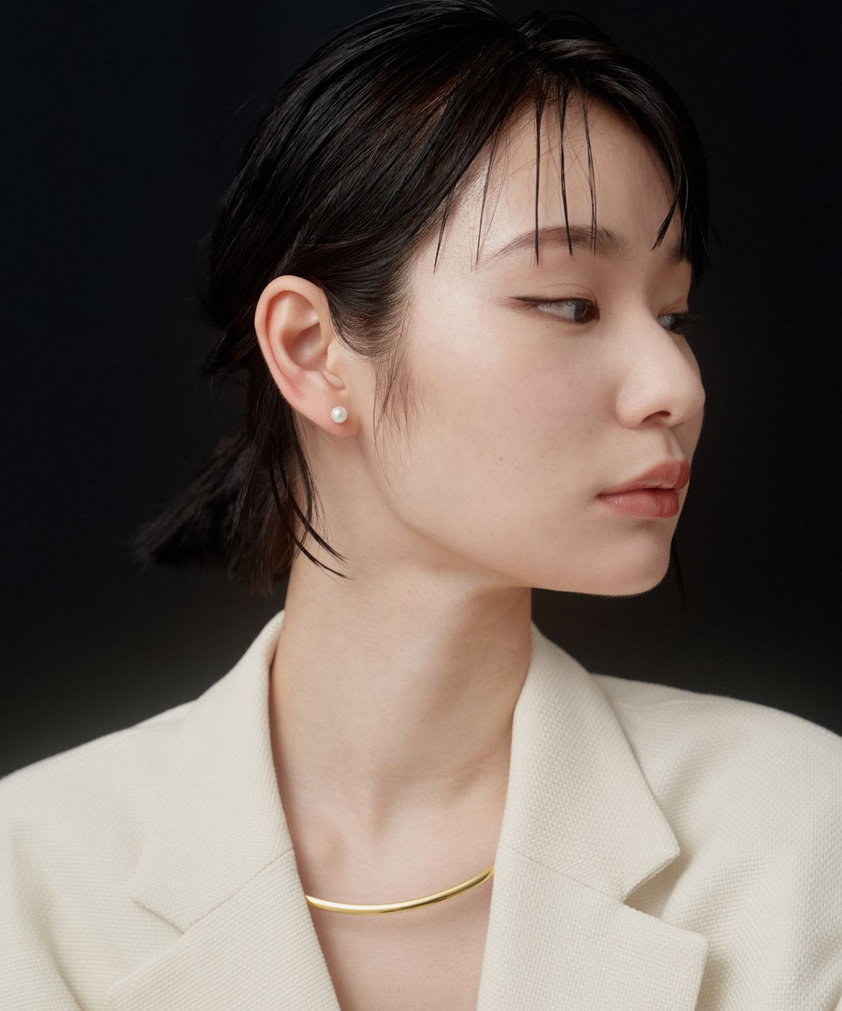 노비스도쿄(NOVICE TOKYO) 진주 귀걸이 Pearl Stud Pierce[Stainless] / Gold