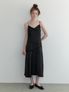 lace line slip dress - black