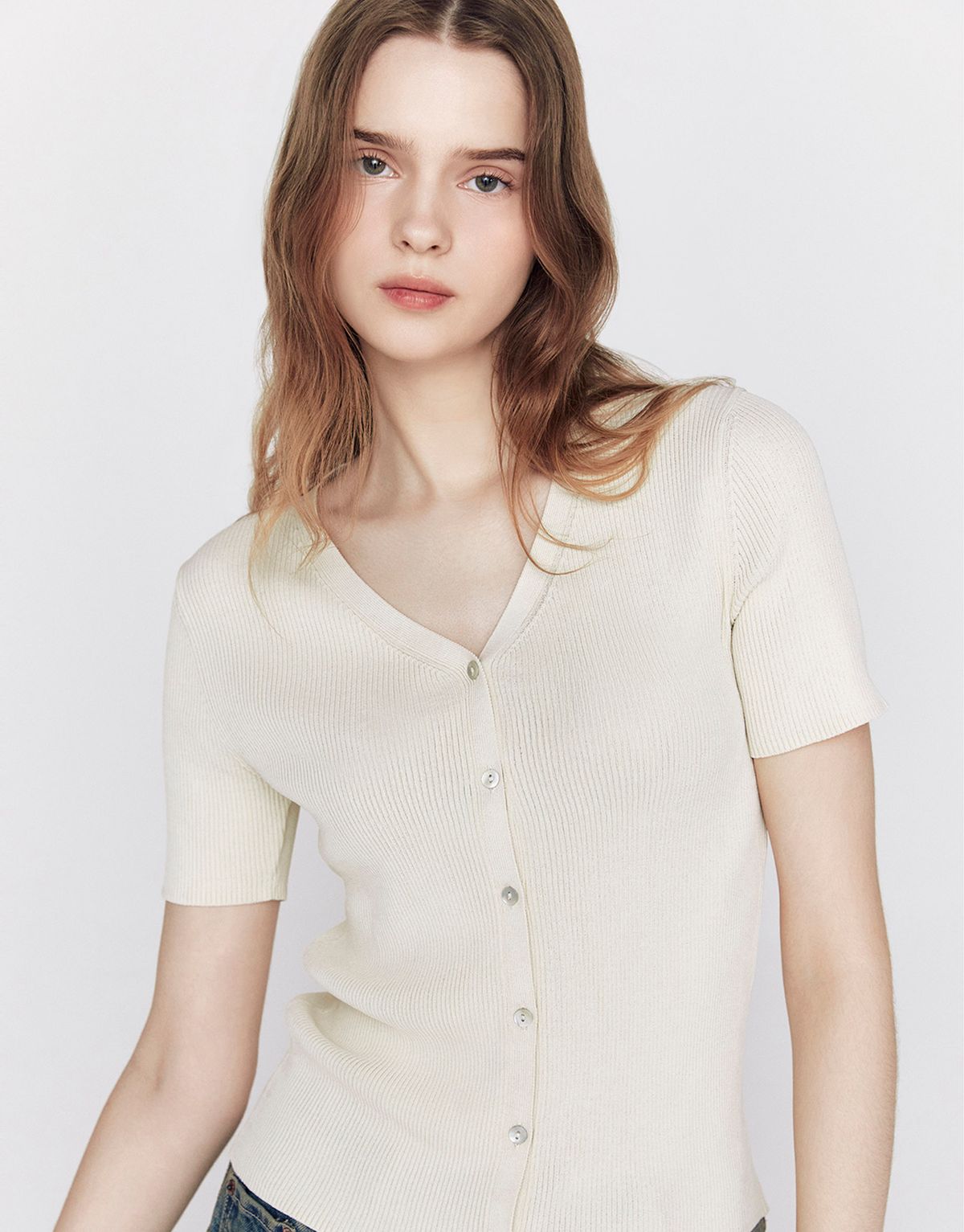 지오다노(GIORDANO) 골지 브이넥 반팔 가디건(12GG) 355901 [3color]
