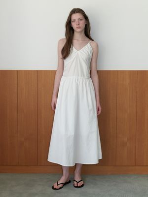 lena shirring dress - off white
