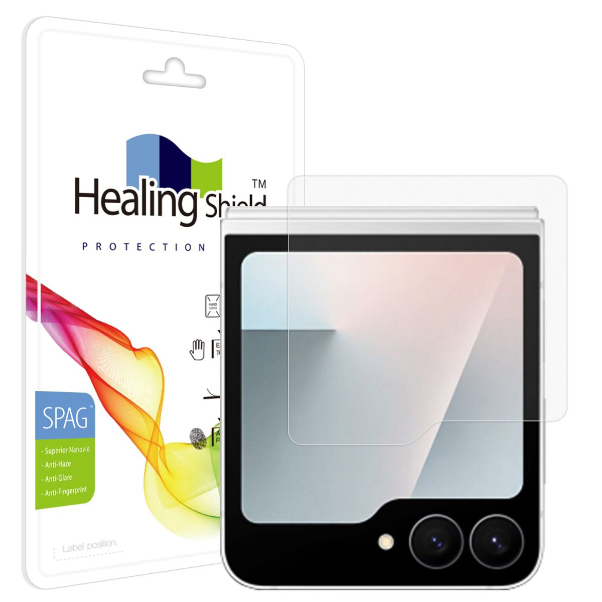 힐링쉴드(HEALINGSHIELD) 갤럭시 Z플립7 FE 슈페리어 저반사 케이스형 외부액정 보호필름 2매
