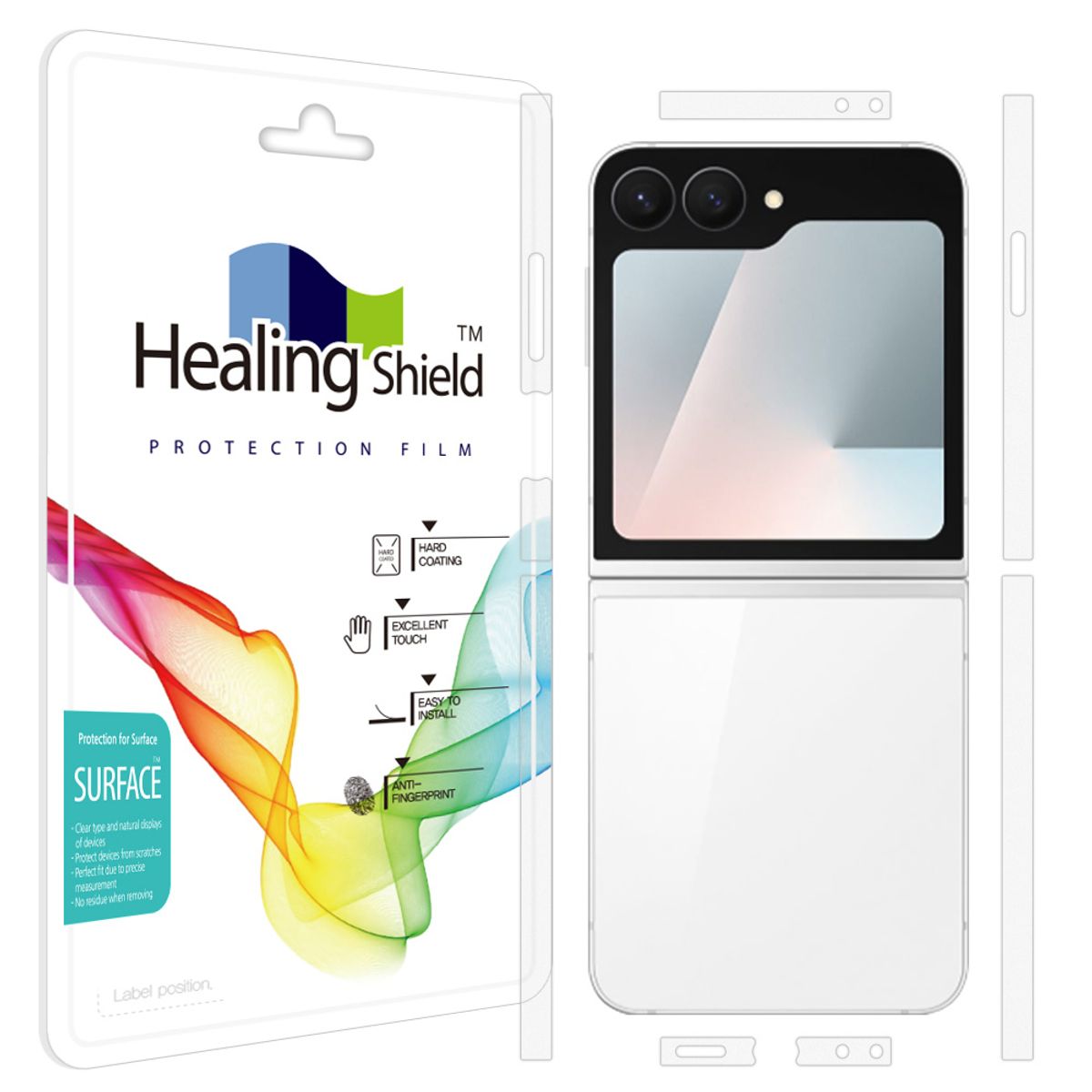 힐링쉴드(HEALINGSHIELD) 갤럭시 Z플립7 FE 무광 측면테두리 보호필름 2세트