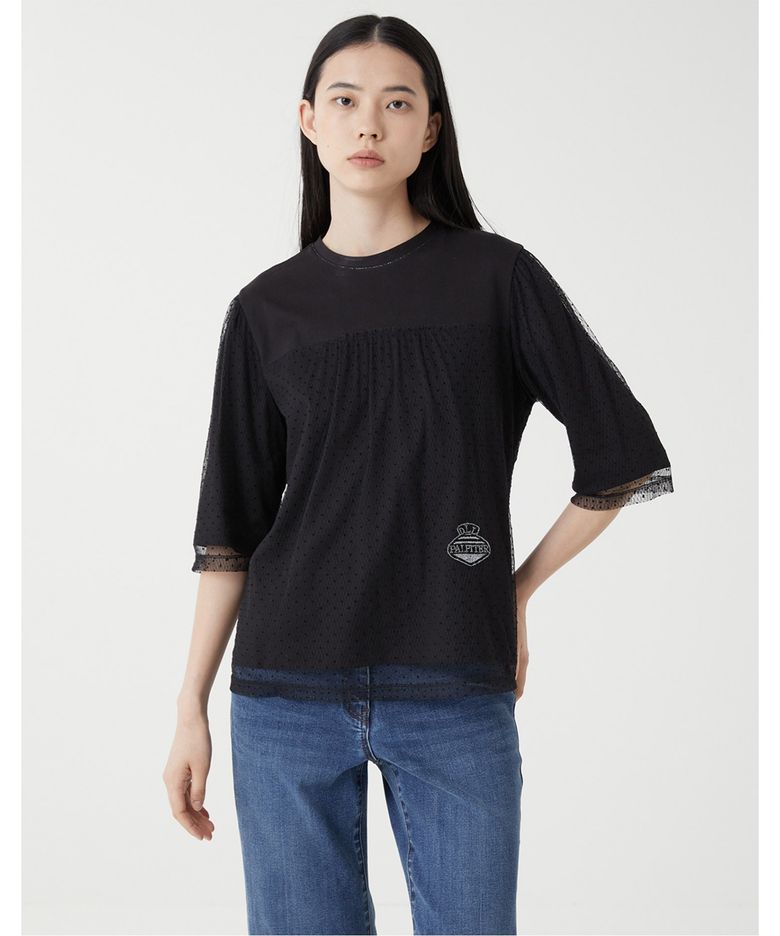 레이스 레이어드 티셔츠_MDBAS3F6441