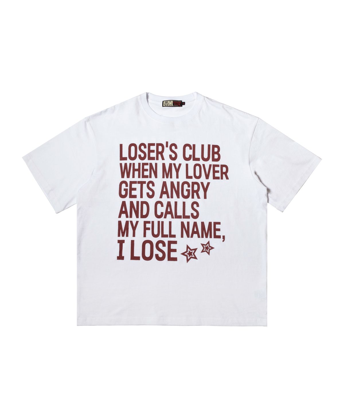 루저스클럽(LOSERS CLUB) 슬로건 반팔티셔츠 화이트