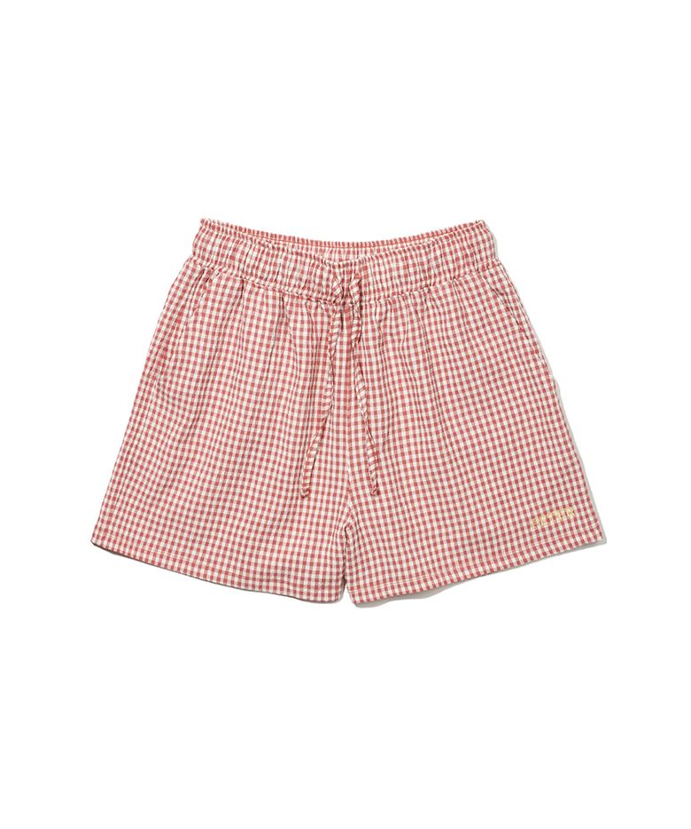 PETER CHECK PAJAMA SHORTS - RED