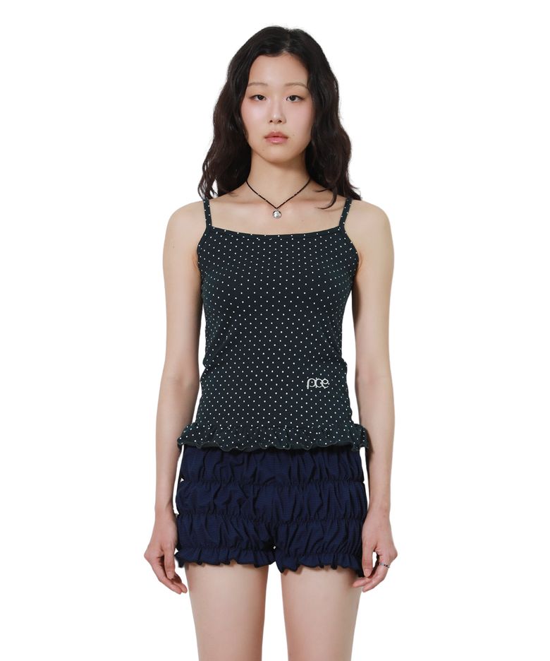DOT FRILL SLEEVELESS (NAVY)