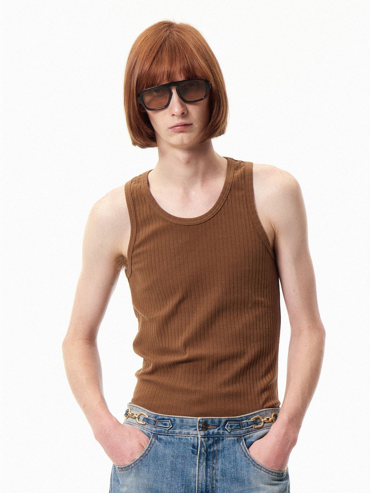 쿠르베(COURBE) Wed Sleeveless (Brown)