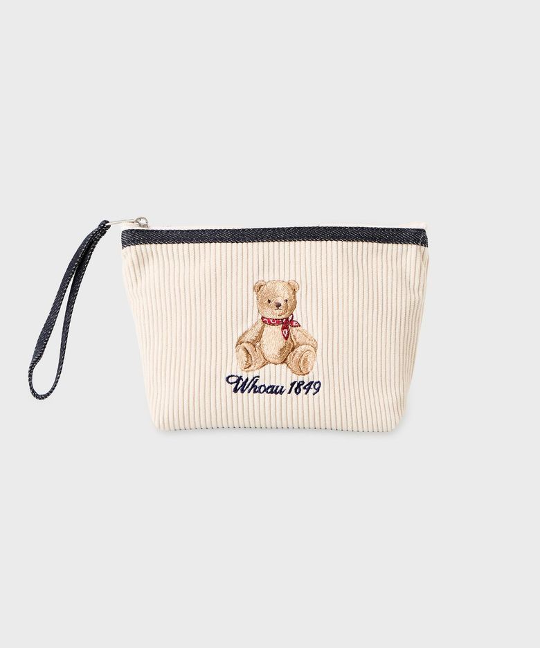 Bear Embroidery Pouch / WHAQG4912A