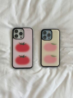 (S26 출시) fruits glass bumper case 과일 복숭아 토마토 아이폰 갤럭시 맥세이프 케이스