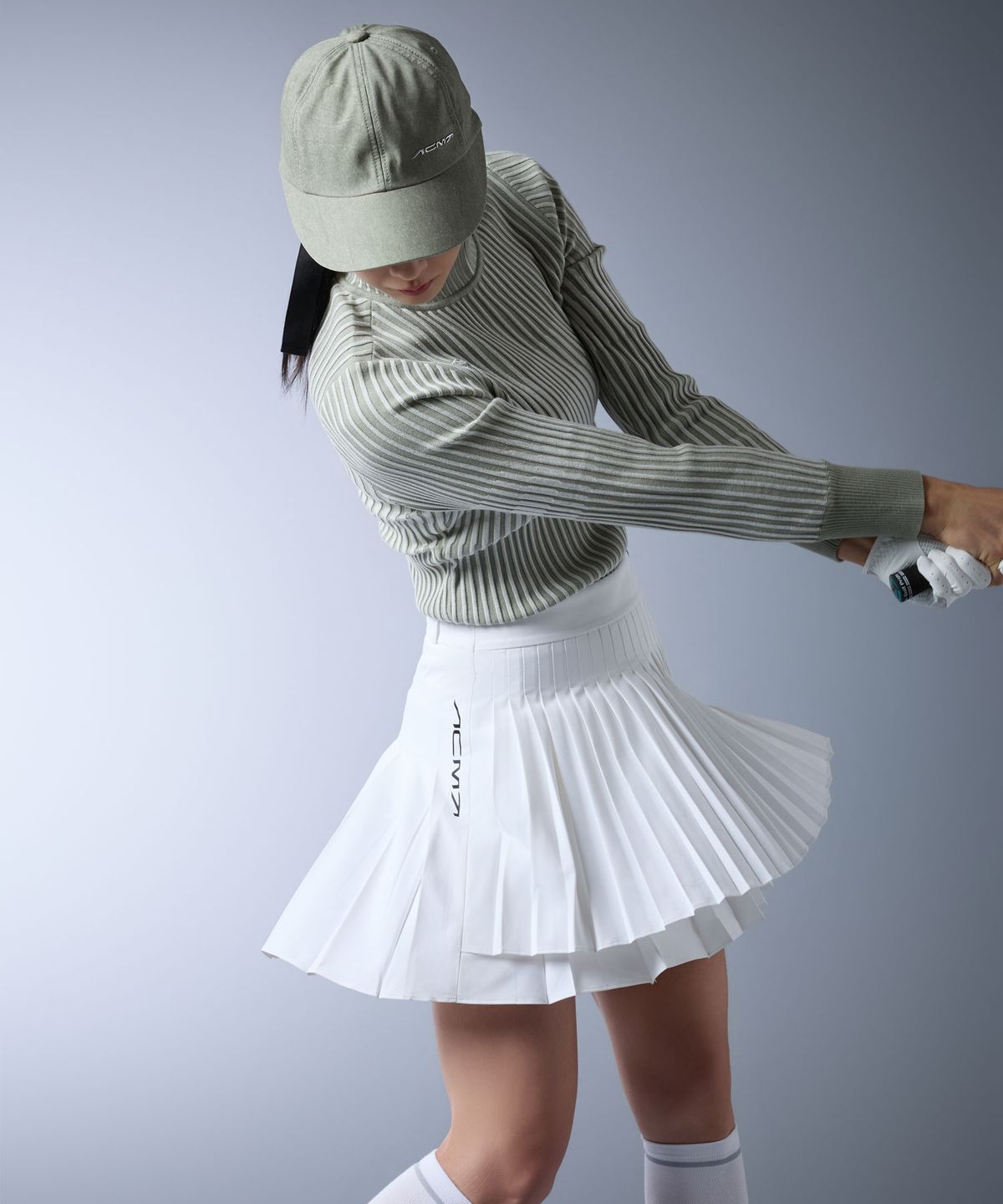 데상트 골프(DESCENTE GOLF) 아크먼트(ACMT) 여성 골지 모크넥 풀오버 (DQ32WFKP9E)