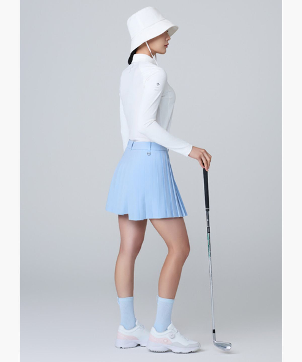 데상트 골프(DESCENTE GOLF) 여성 언발란스 플리츠 스커트 (DQ32WFSK8E)