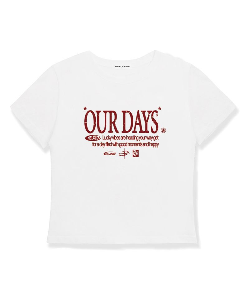 Ourdays 크롭 반팔 티셔츠