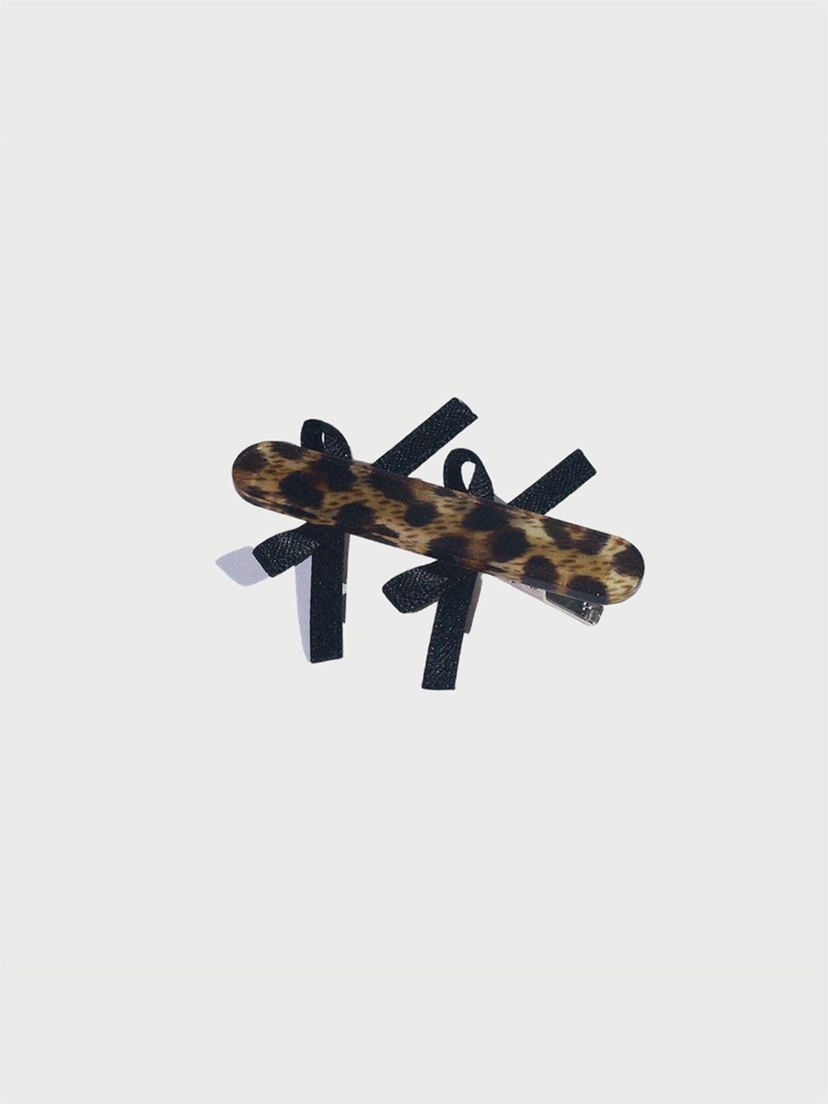 유지떼(USITE) AMONG RIBBON HAIR PIN (LEOPARD)