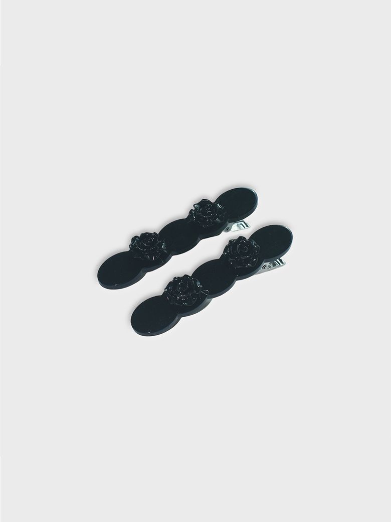 Field BLACK Flower HAIR PIN (2PCS 1SET)