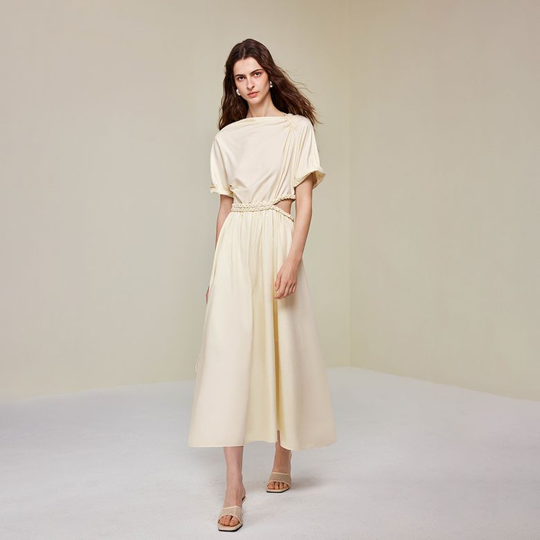 YY_Belt a-line cut-out dress
