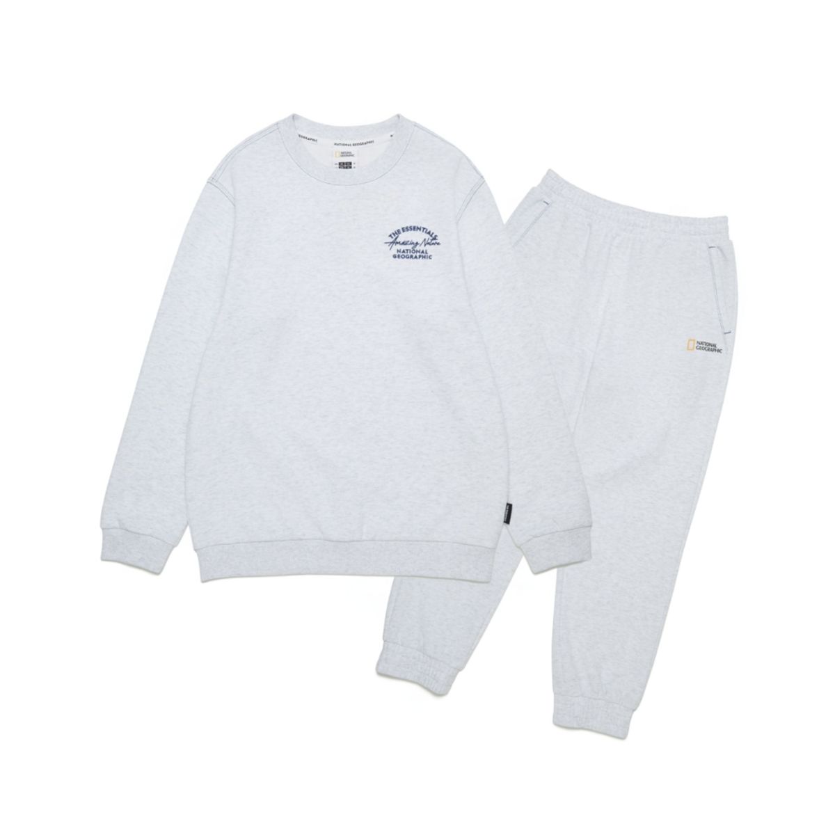내셔널지오그래픽 키즈(NATIONAL GEOGRAPHIC KIDS) K253UPB901 맨투맨 SET WHITE MELANGE