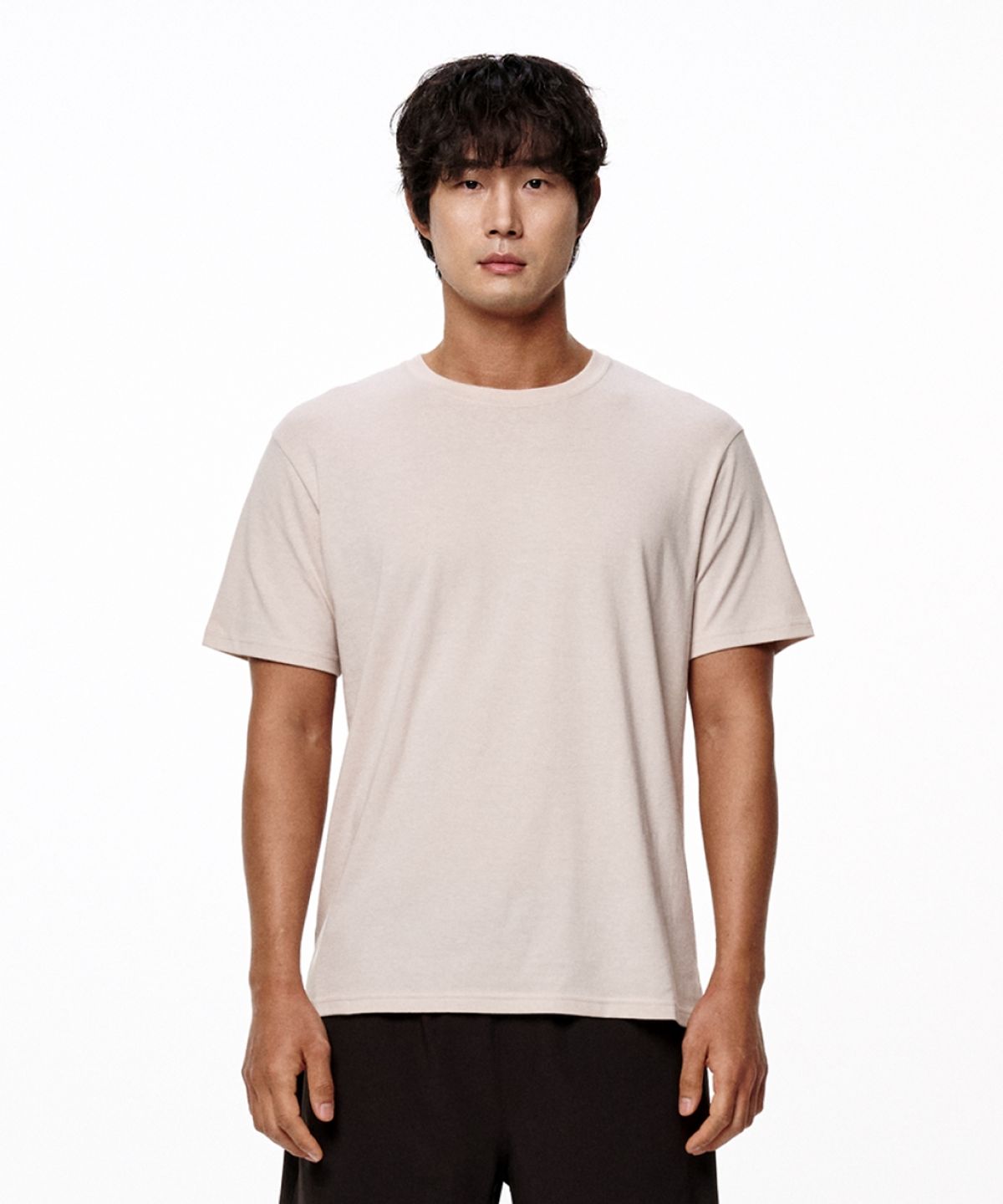 라임라잇 어패럴(LIMELIGHT APPAREL) 애슬릿 스탠다드 핏 백 로고 티셔츠 (샌드/그레이)