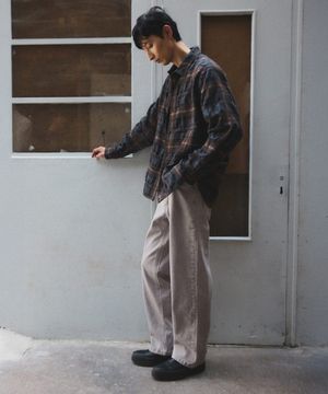 Washed Wide Denim Pants  Beige