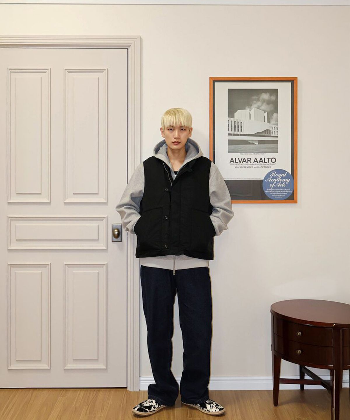시프트지(SHIFT.G) Washed Wide Denim Pants  Navy