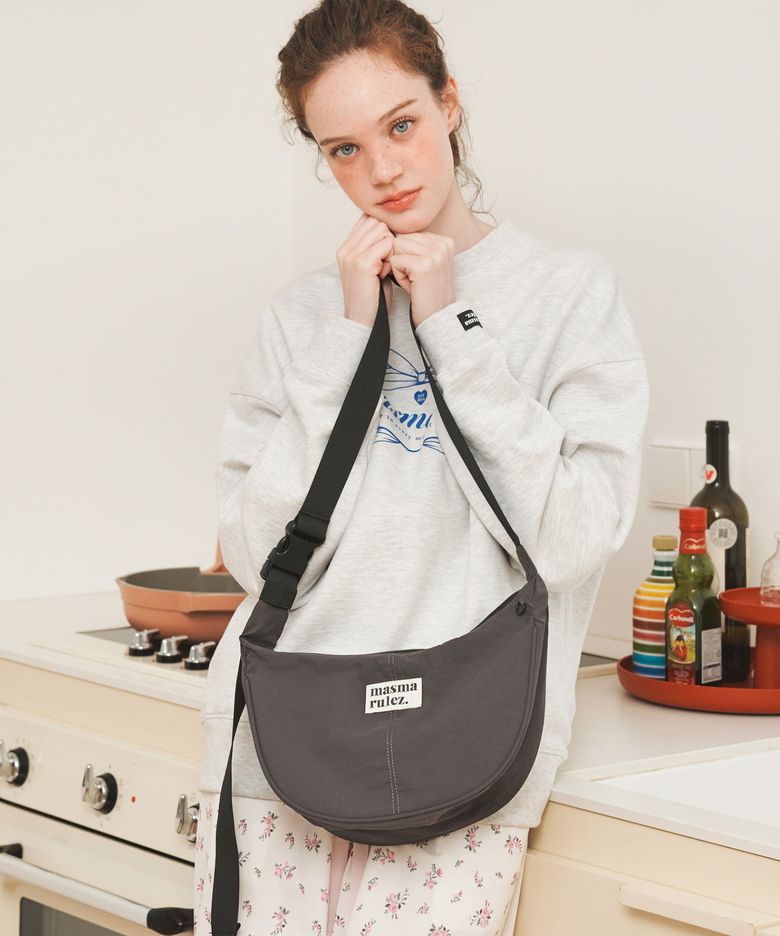 mini ver. Halfmoon cross bag_Charcoal