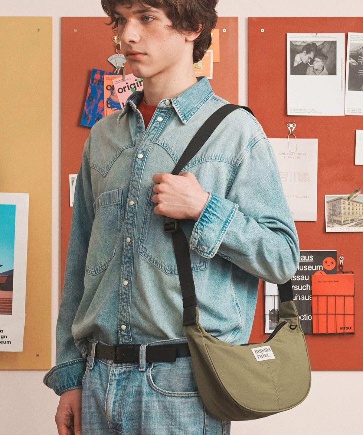 마스마룰즈(MASMARULEZ) mini ver. Halfmoon cross bag_Khaki