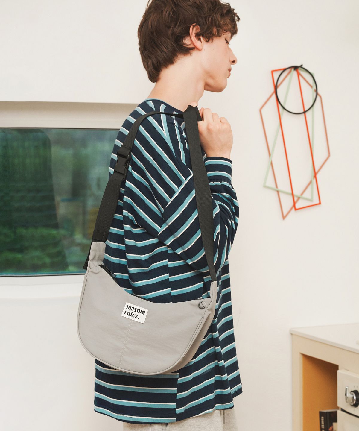 마스마룰즈(MASMARULEZ) mini ver. Halfmoon cross bag_Gray