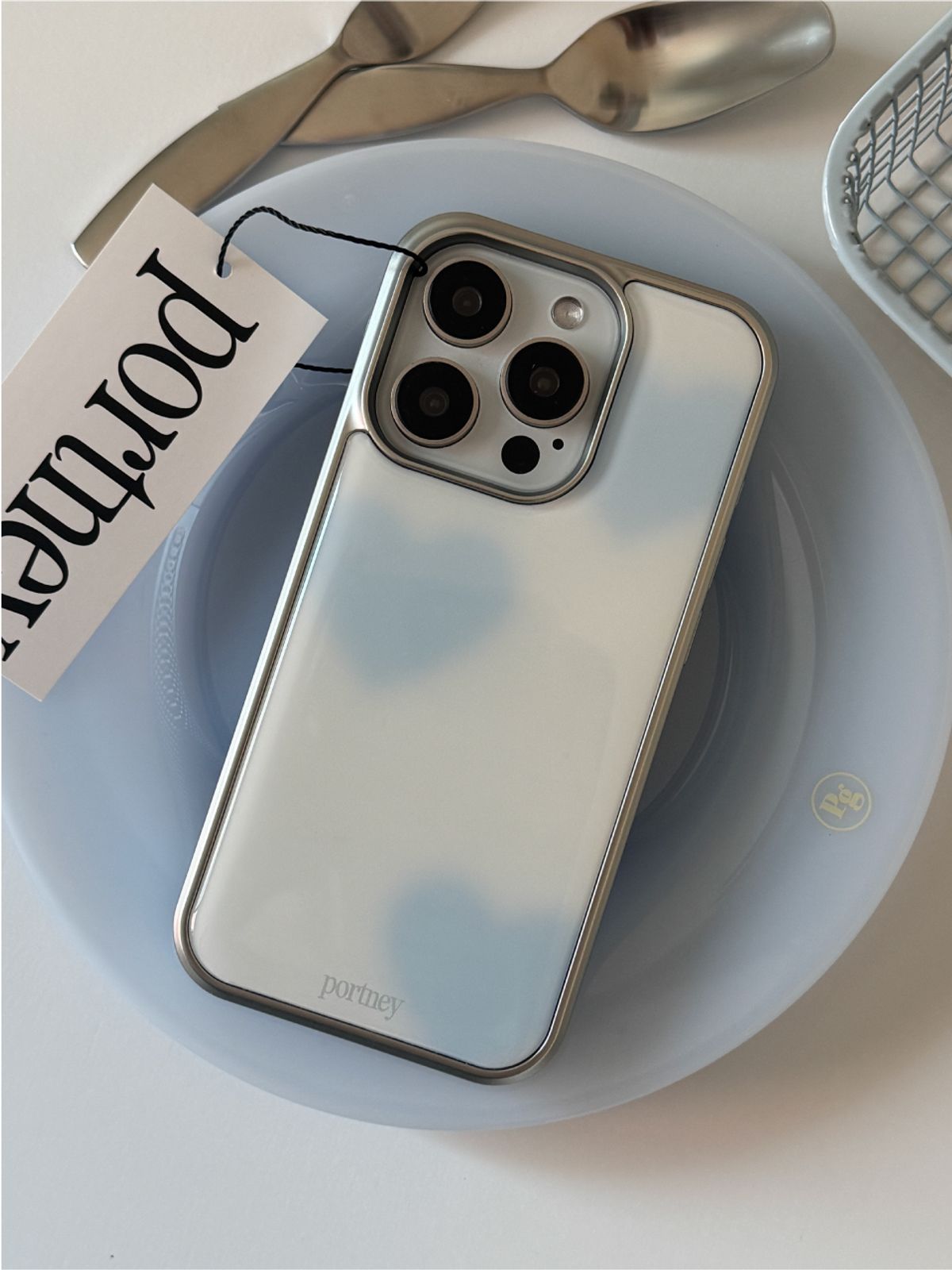 포트니(PORTNEY) [+갤럭시s26출시][+맥세이프]silver skyheart epoxy case