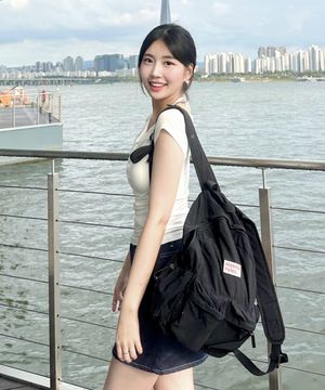 mini ver. Two pocket daily backpack_Black