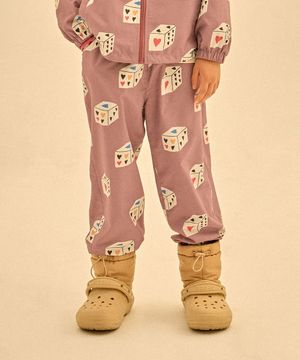 하트 주사위 윈드브레이커 팬츠_윈터퍼플