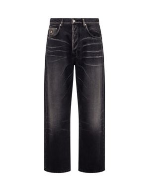 코튼 블랙데님 팬츠