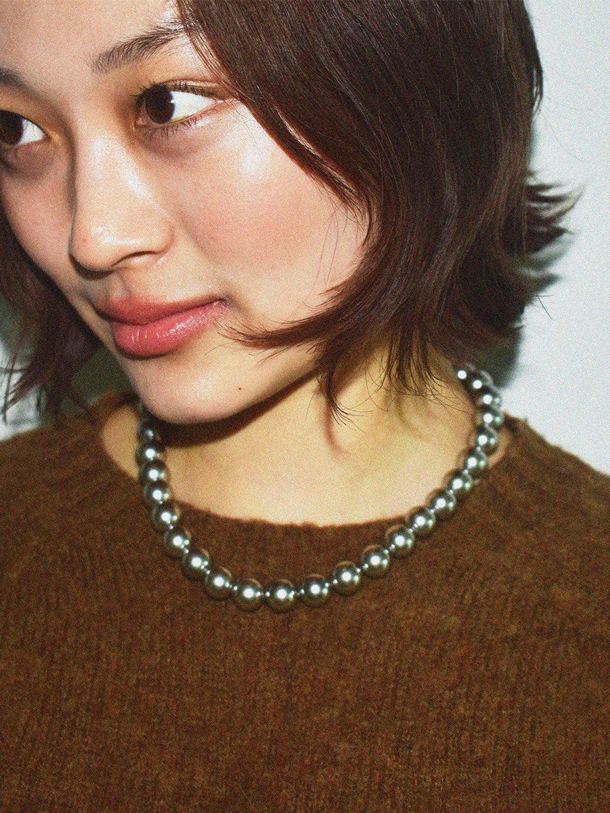 유지떼(USITE) DOT GREY PEARL Necklace, 2Size