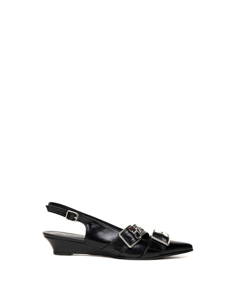 BUCKLE SLINGBACK HEELS BLACK