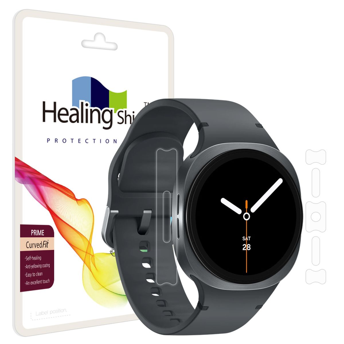 힐링쉴드(HEALINGSHIELD) 갤럭시워치8 40mm 프라임 고광택 측면테두리필름 2매