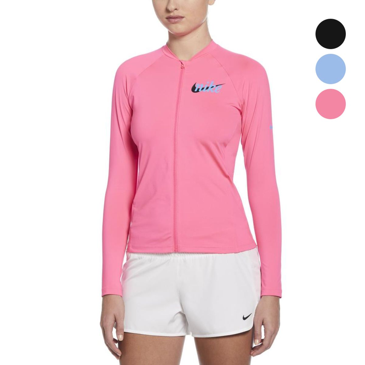 나이키스윔(NIKE SWIM) 여자래쉬가드 시그니처 스우시 풀 집업 롱 슬리브 하이드로가드 NESSF325 3종 택1
