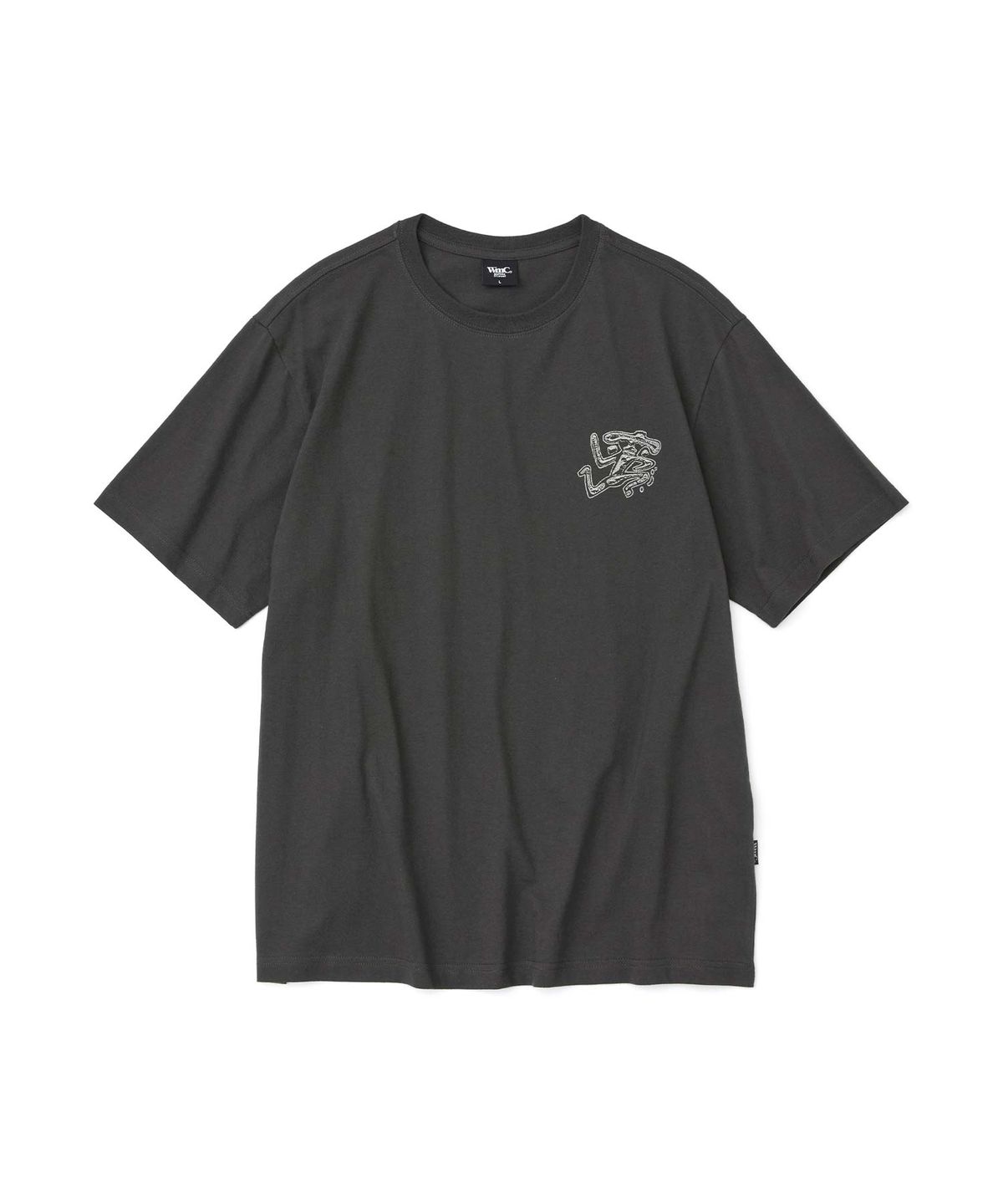 더블유엠씨(WMC) 스톤 로고 티셔츠_CHARCOAL GREY