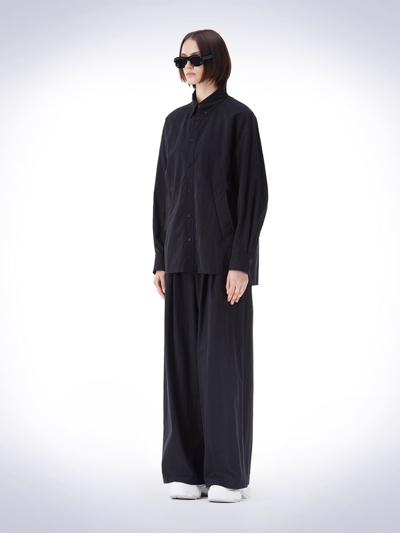 RAW CUT POKET HEM SHIRT BLACK