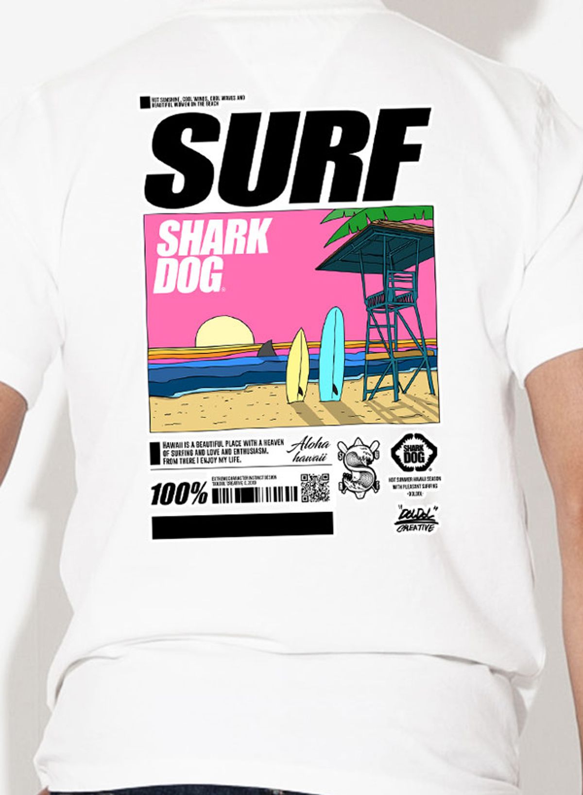 돌돌(DOLDOL) SHARK-DOG_tshirts-200 샤크독 서핑 하와이 그래픽 티셔츠 반팔티