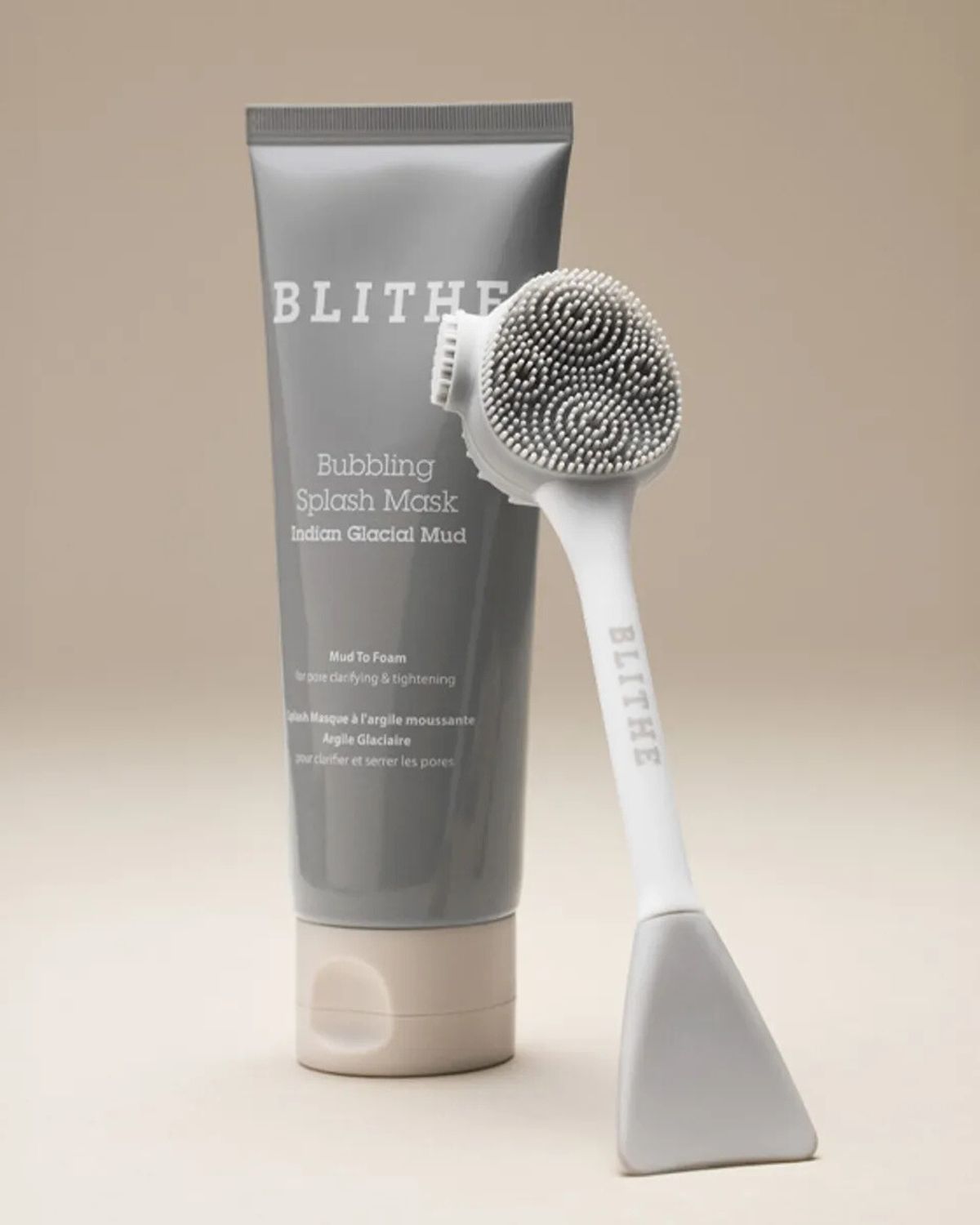 블라이드(BLITHE) [SET] 버블링 스플래쉬 마스크 인디언 그레이셜 머드팩투폼 120ml + 모공 브러쉬