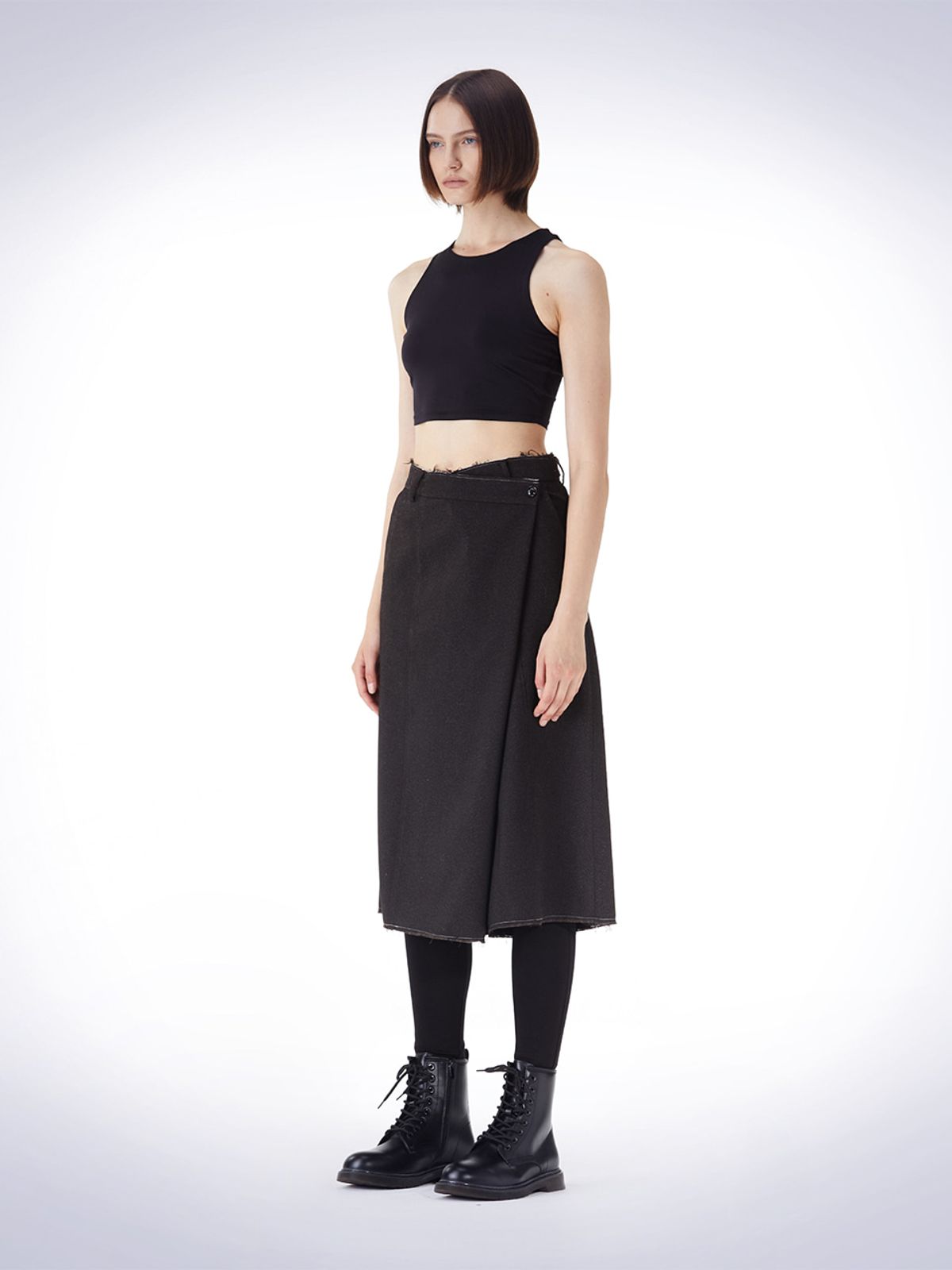 하우스공칠이씨(HAUS072C) BERMUDA WRAP PANTS BROWN