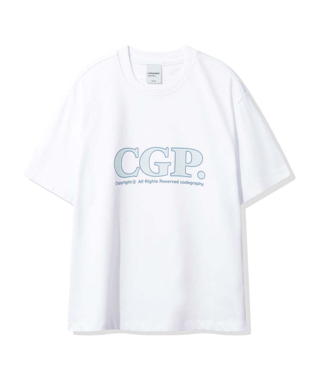 코드그라피(CGP) (우먼) 심플 스퀘어 반소매 티셔츠_화이트