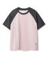 (우먼) 레글런 배색 반소매 티셔츠_핑크