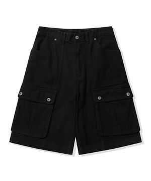 코튼 트윌 카고 쇼츠_블랙