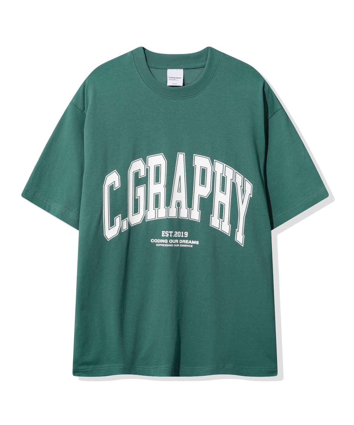 코드그라피(CGP) C.GRAPHY 아치로고 반소매 티셔츠_제이드그린