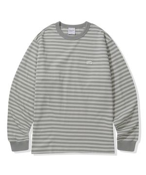 스트라이프 롱슬리브_라이트카키